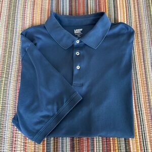Lands' End Blue Short Sleeve Supima Cotton Polo Shirt Big & Tall 2XLT NEW
